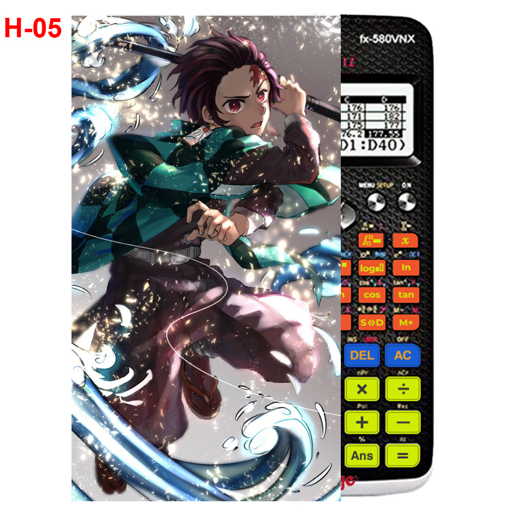 Decal - Hình dán Máy tính CASIO fx570, fx580...anime Kimetsu No Yaiba nhân vật Kamado Tanjirou