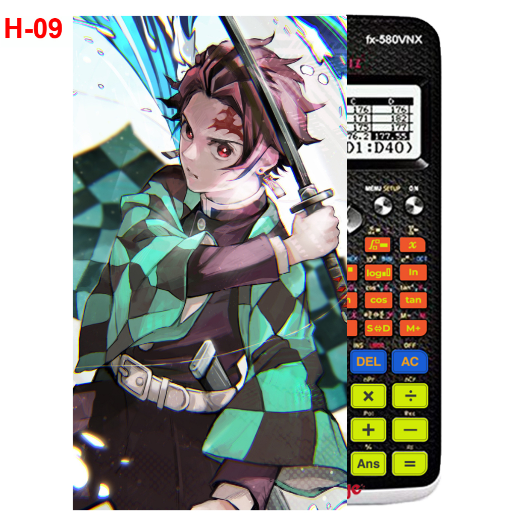 Decal - Hình dán Máy tính CASIO fx570, fx580...anime Kimetsu No Yaiba nhân vật Kamado Tanjirou