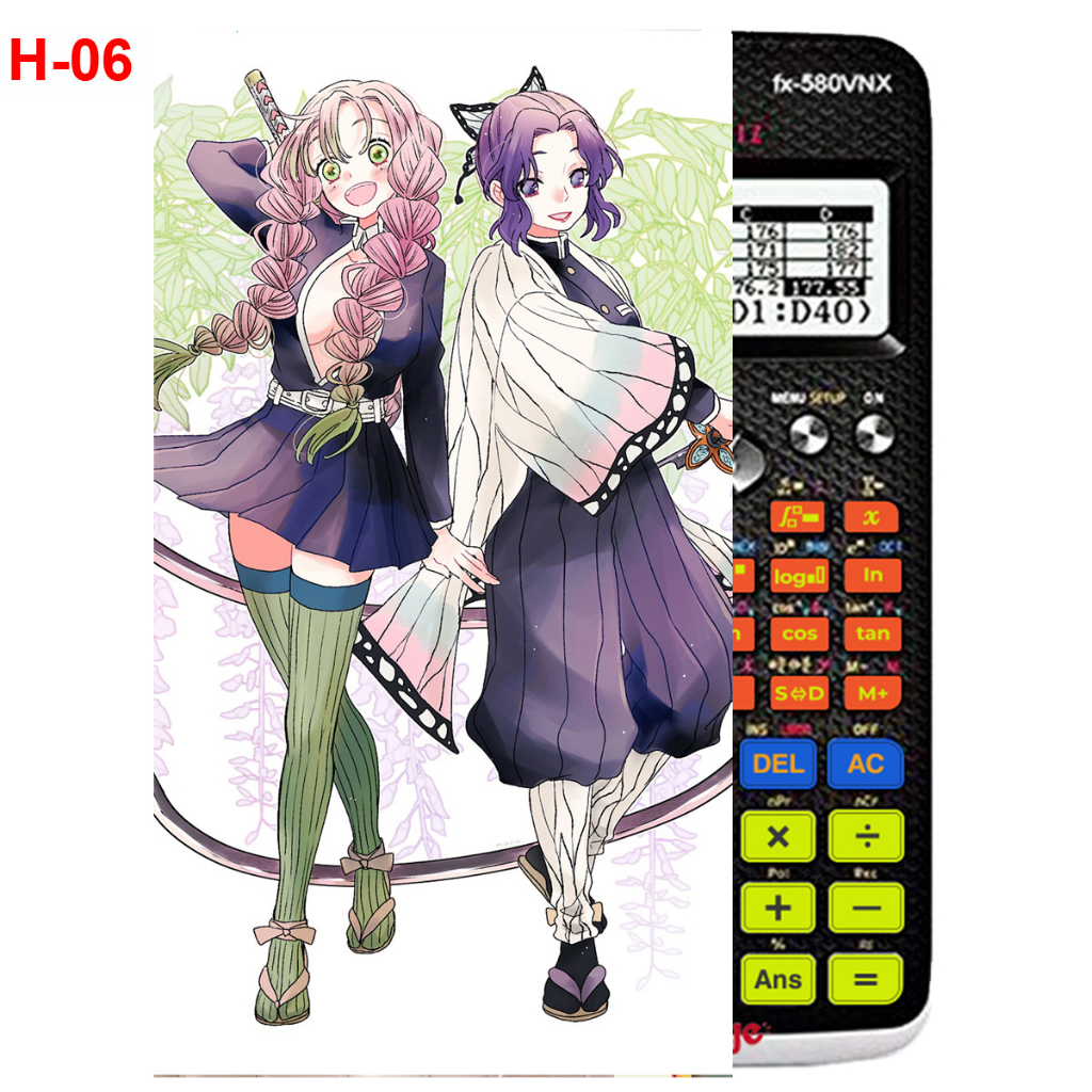 Decal - Hình dán Máy tính CASIO fx570, fx580...anime Kimetsu No Yaiba nhân vật Kanroji Mitsuri
