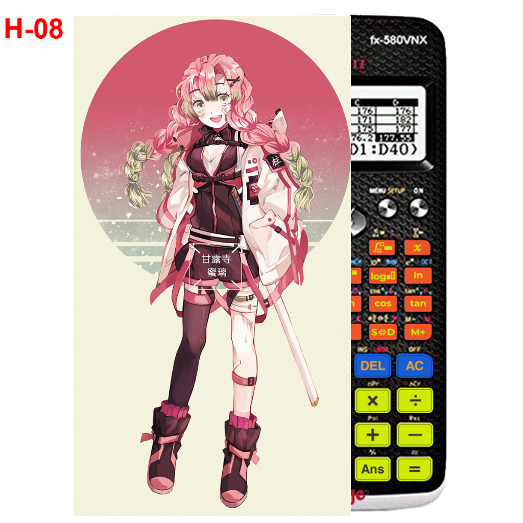 Decal - Hình dán Máy tính CASIO fx570, fx580...anime Kimetsu No Yaiba nhân vật Kanroji Mitsuri