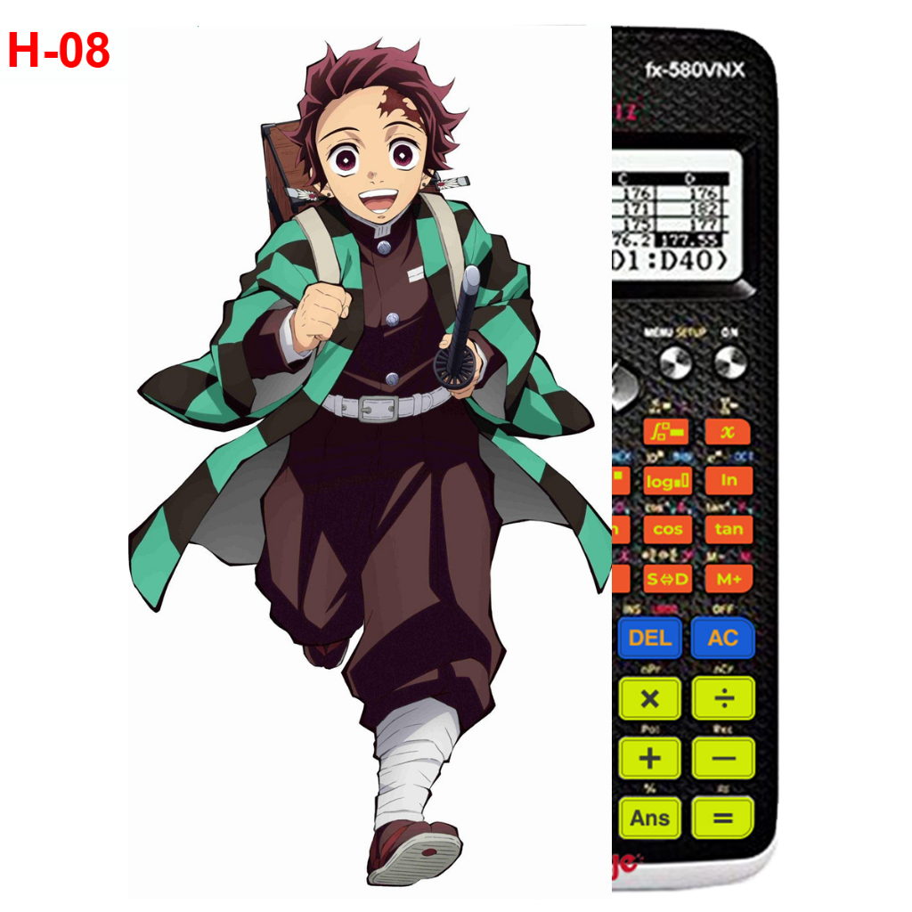 Decal - Hình dán Máy tính CASIO fx570, fx580...anime Kimetsu No Yaiba nhân vật Kamado Tanjirou