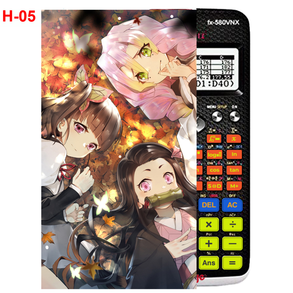 Decal - Hình dán Máy tính CASIO fx570, fx580...anime Kimetsu No Yaiba nhân vật Kanroji Mitsuri