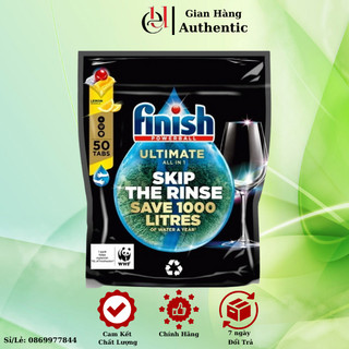 Viên rửa bát Finish Quantum Ultimate 50viên hàng chính hãng dùng cho máy rửa bát, viên finish quantum ultimate