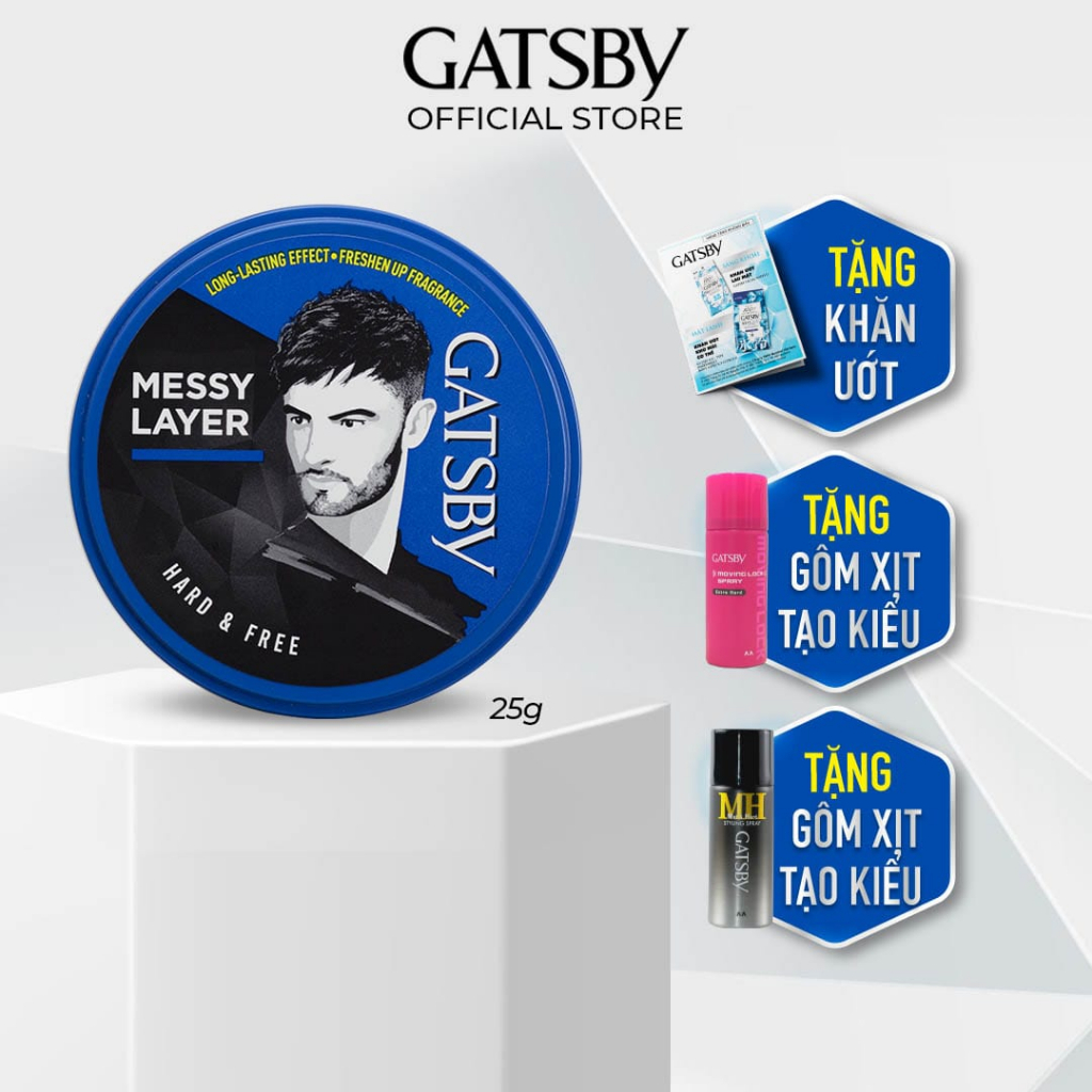 Wax Tạo Kiểu Tóc GATSBY STYLING WAX HARD & FREE 75g