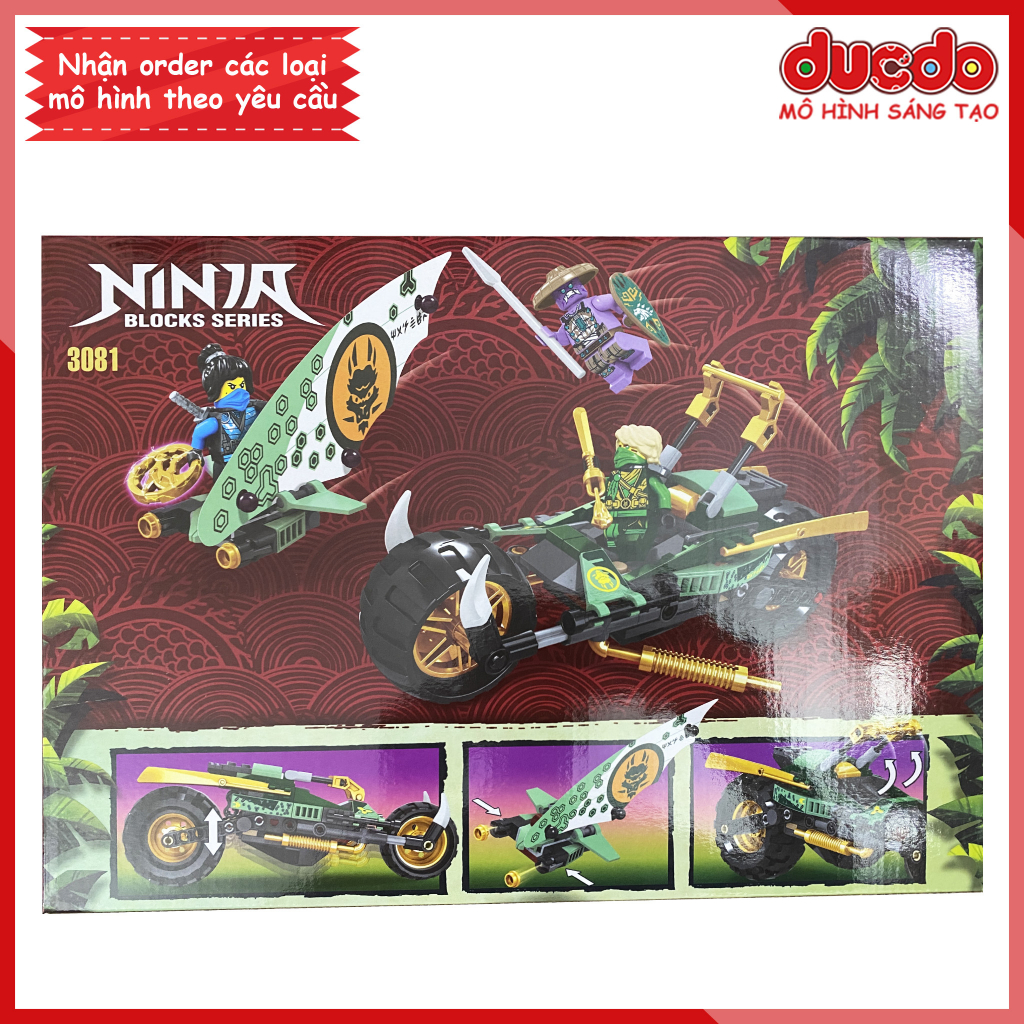 3081 - TANK 60037 Lắp ghép Ninjago Xe địa hình rừng xanh của Lloyd - Đồ chơi Xếp hình Mô hình Ninja 71745 BLA LRI