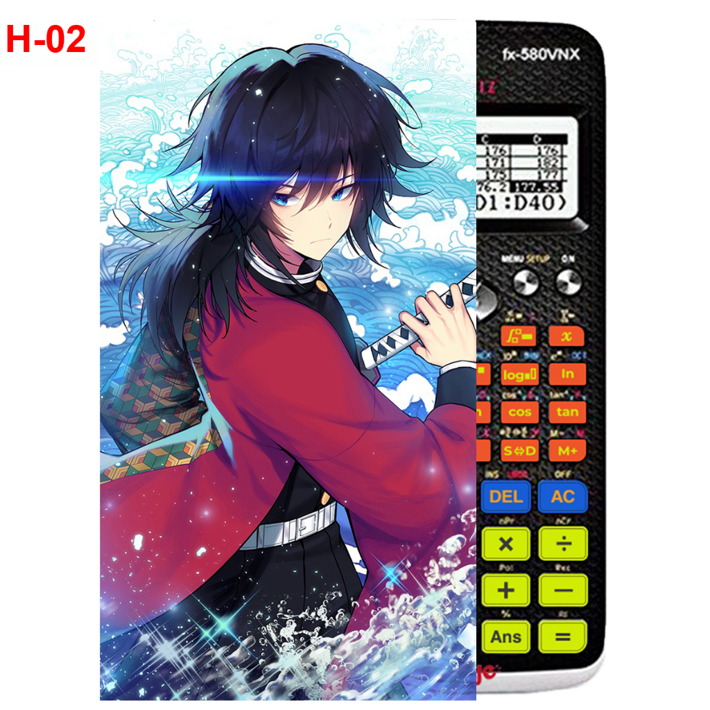 Decal - Hình dán Máy tính CASIO fx570, fx580...anime Kimetsu No Yaiba nhân vật Tomioka Giyuu