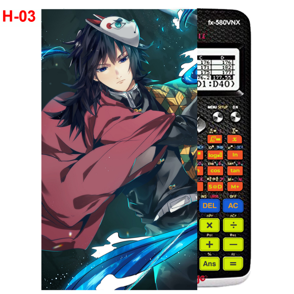 Decal - Hình dán Máy tính CASIO fx570, fx580...anime Kimetsu No Yaiba nhân vật Tomioka Giyuu