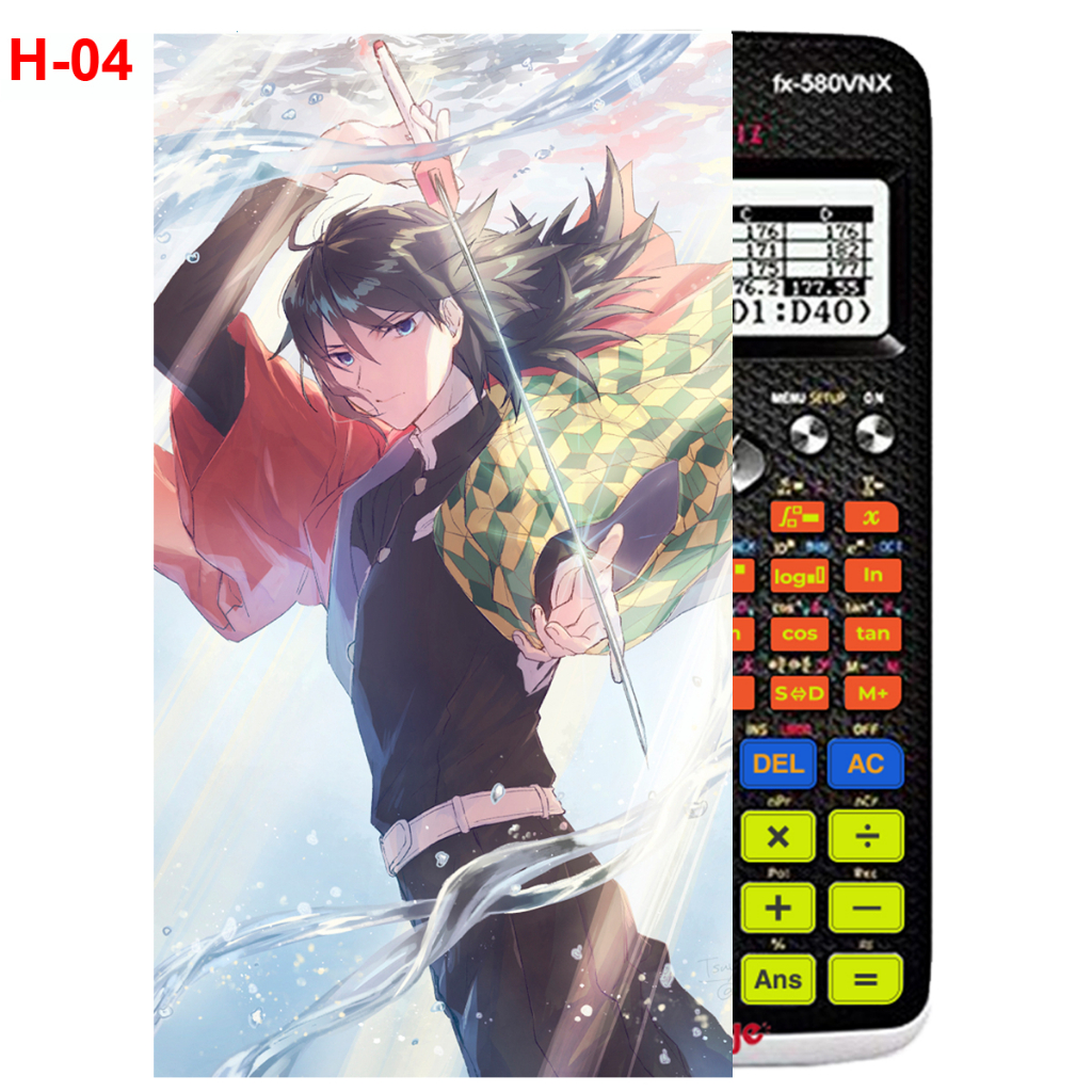 Decal - Hình dán Máy tính CASIO fx570, fx580...anime Kimetsu No Yaiba nhân vật Tomioka Giyuu