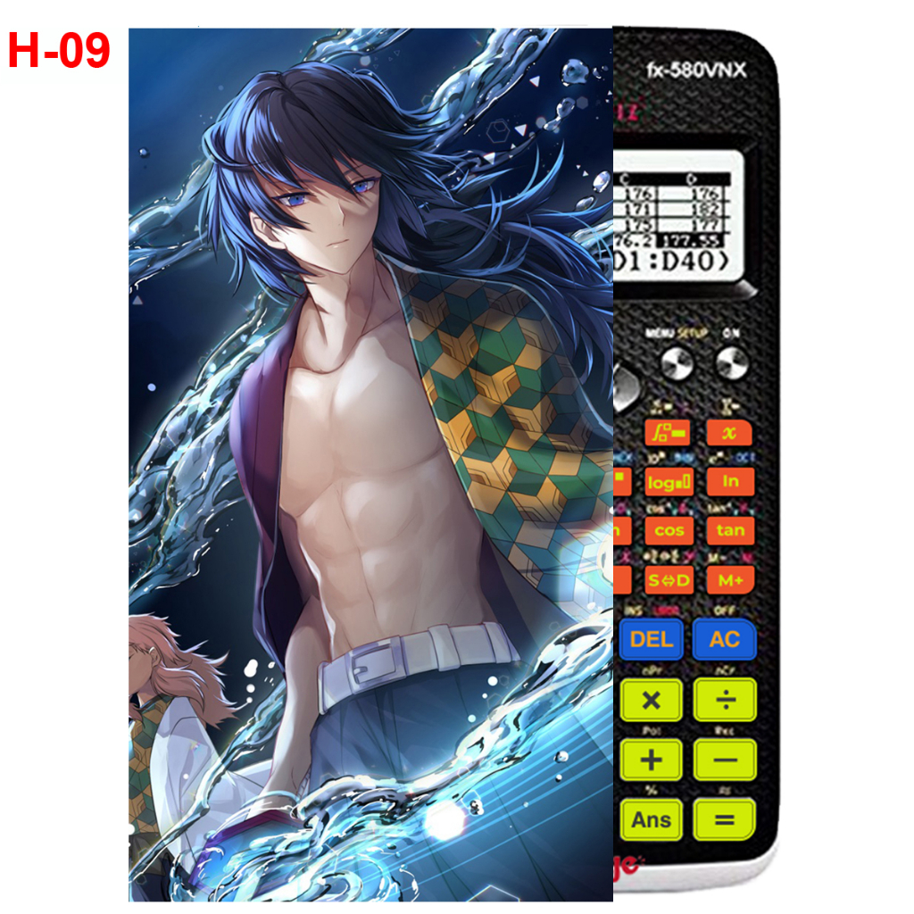 Decal - Hình dán Máy tính CASIO fx570, fx580...anime Kimetsu No Yaiba nhân vật Tomioka Giyuu