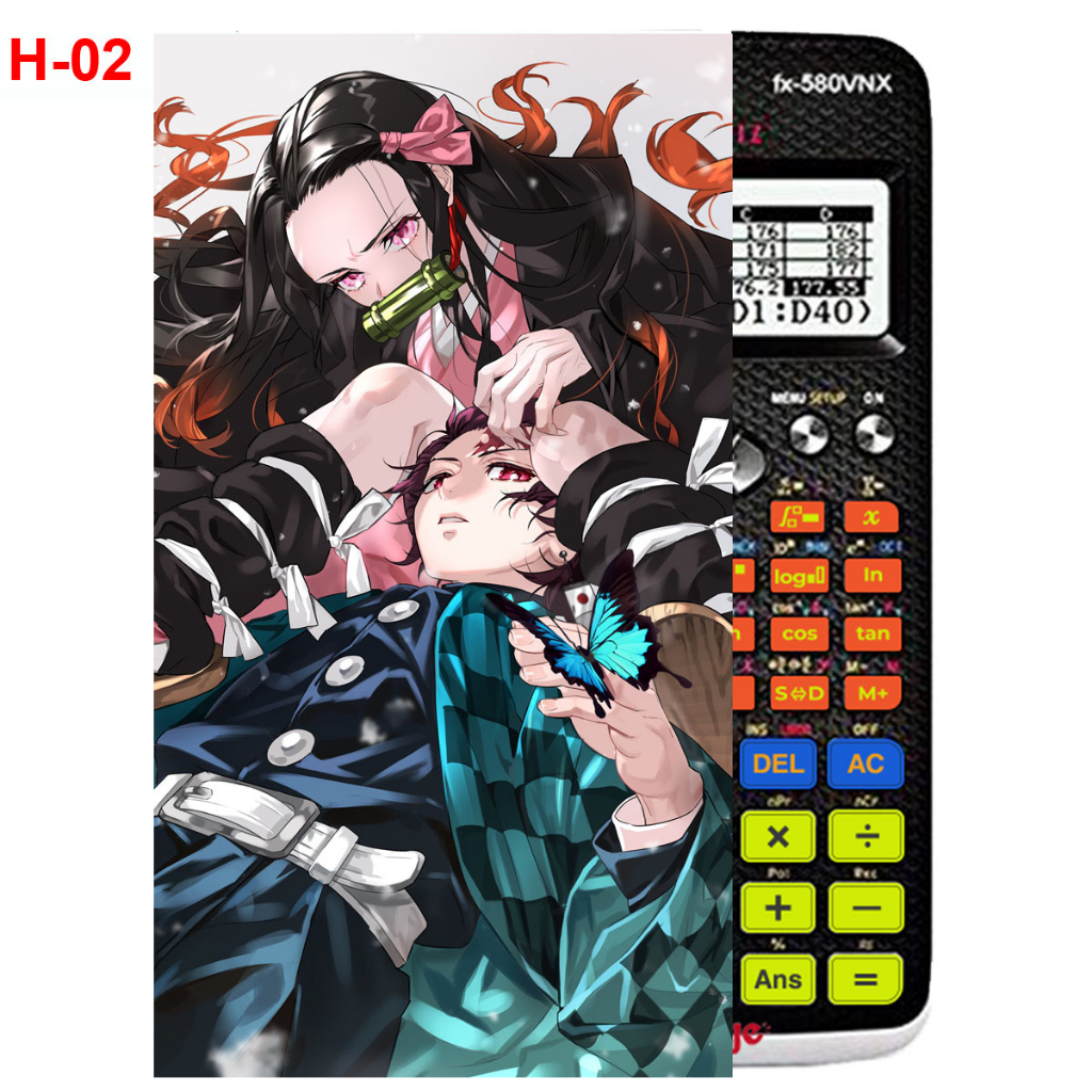Decal - Hình dán Máy tính CASIO fx570, fx580...anime Kimetsu No Yaiba