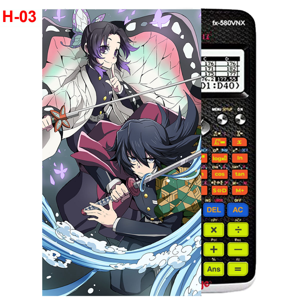 Decal - Hình dán Máy tính CASIO fx570, fx580...anime Kimetsu No Yaiba