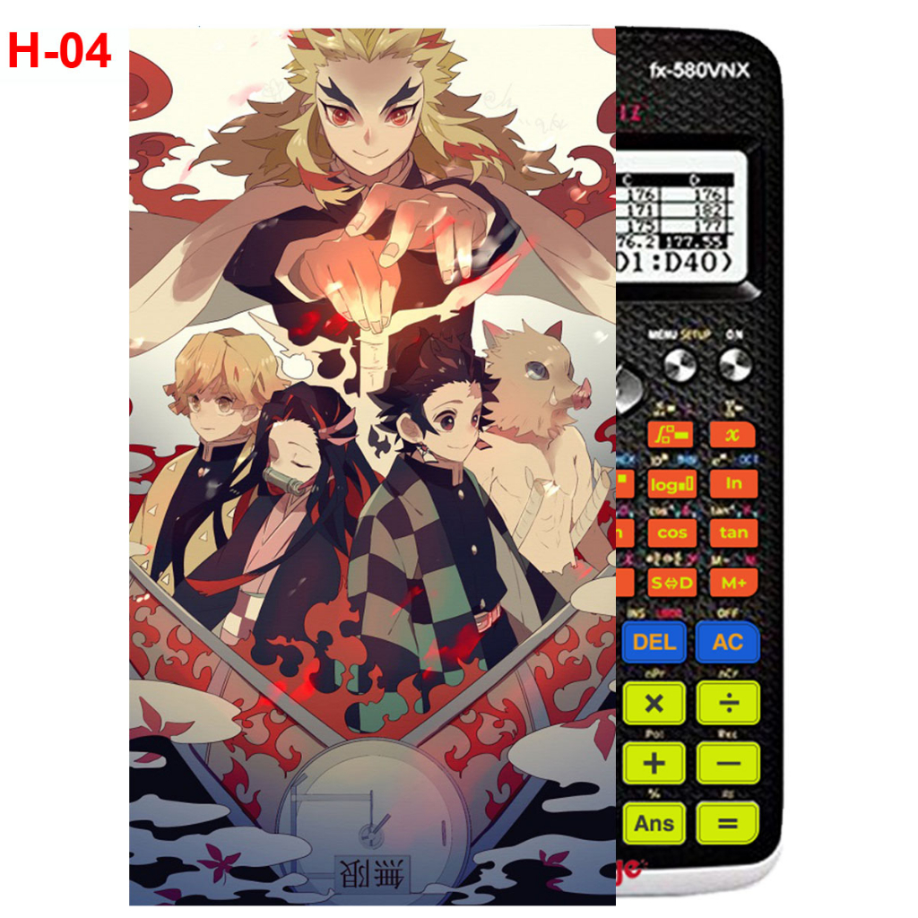 Decal - Hình dán Máy tính CASIO fx570, fx580...anime Kimetsu No Yaiba