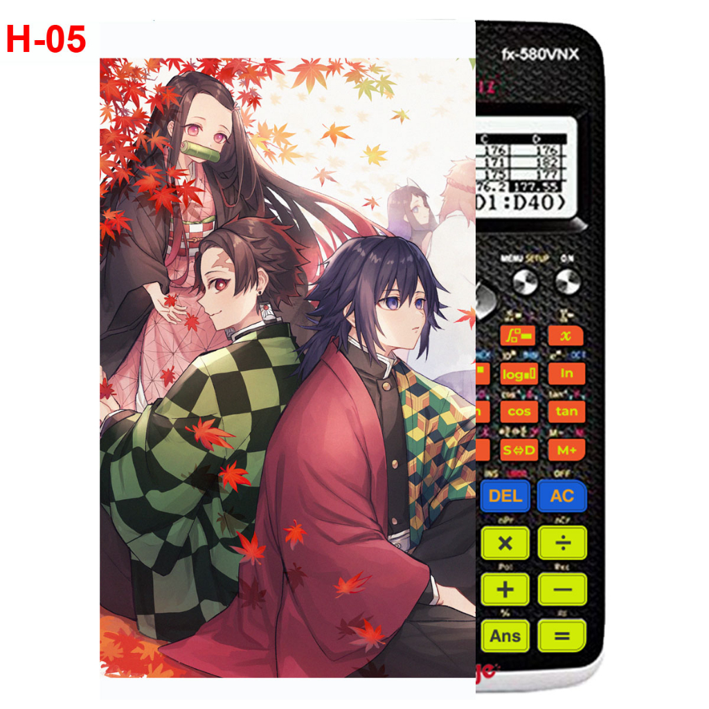 Decal - Hình dán Máy tính CASIO fx570, fx580...anime Kimetsu No Yaiba
