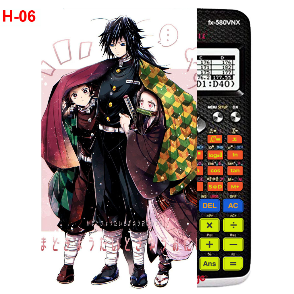 Decal - Hình dán Máy tính CASIO fx570, fx580...anime Kimetsu No Yaiba
