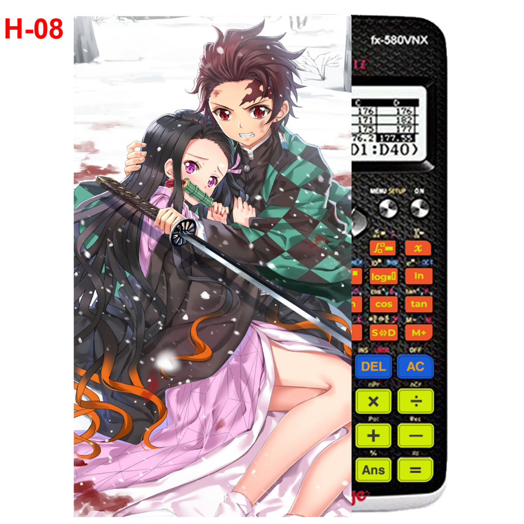 Decal - Hình dán Máy tính CASIO fx570, fx580...anime Kimetsu No Yaiba