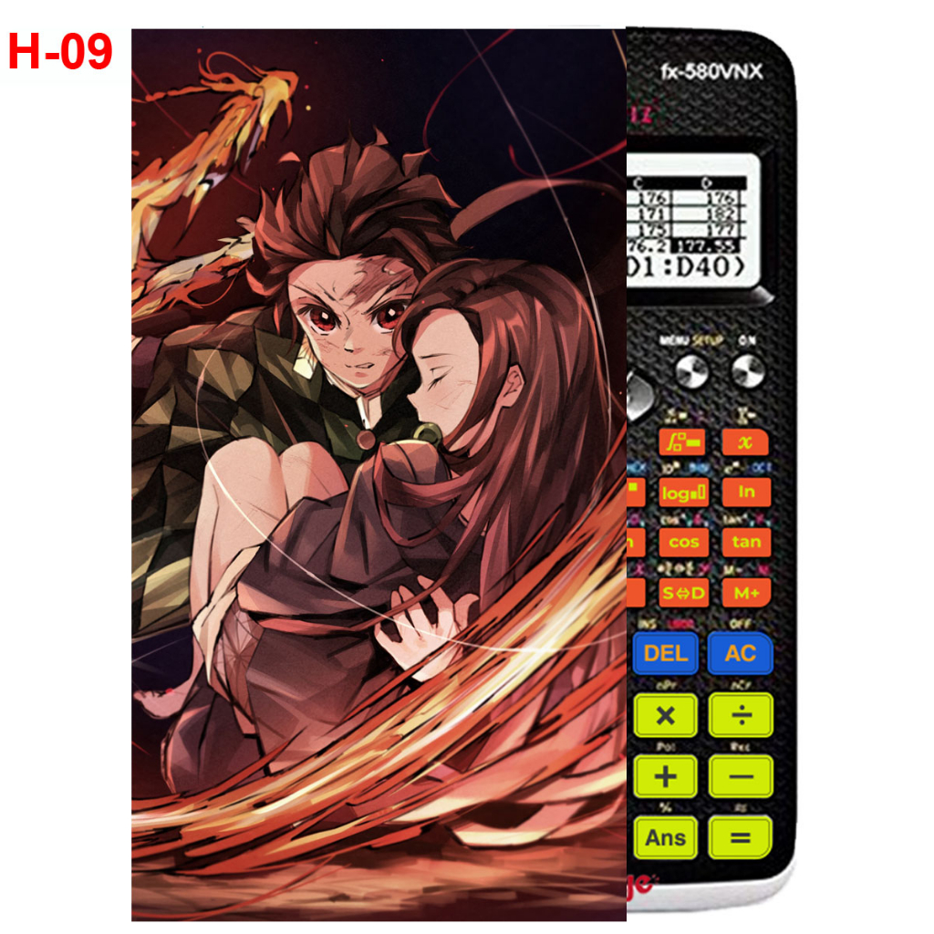 Decal - Hình dán Máy tính CASIO fx570, fx580...anime Kimetsu No Yaiba