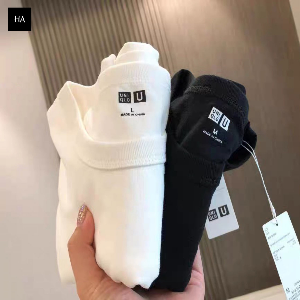 Áo Thun Trơn, Áo UNIQLO Vải Cotton Cao Cấp Basic Tay Ngắn Màu Trắng Đen