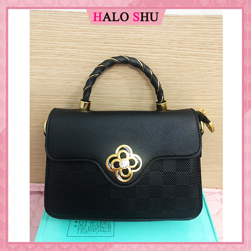 Túi xách nữ, túi đeo chéo nữ 2 dây da dáng vuông sang trọng HALO SHU size 23 mã HL08