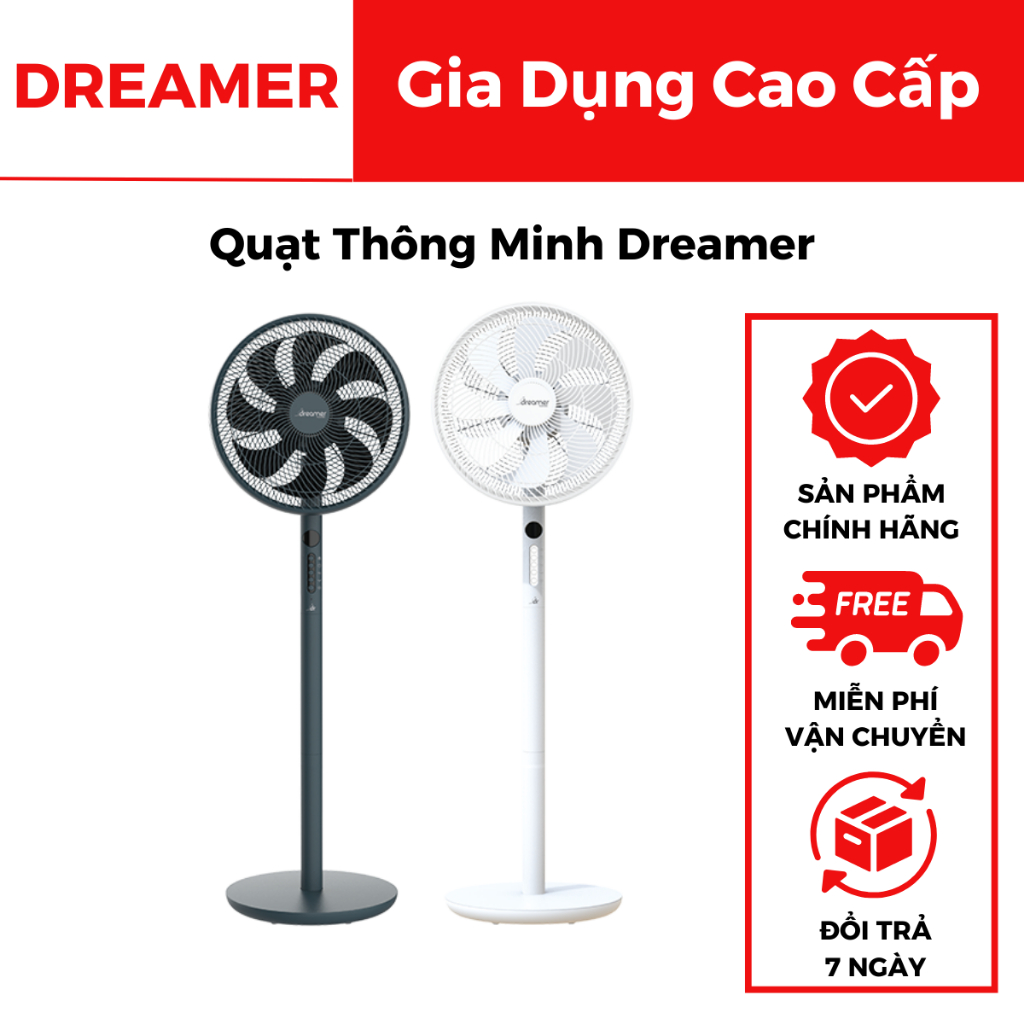 Quạt thông minh điều khiển bằng giọng nói Dreamer DHA-SSF136G DC Inverter - Hàng chính hãng bảo hành 12 tháng