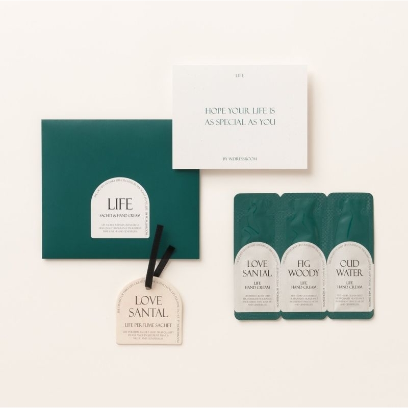 Set kem tay minisize W.dressroom LIFE Sachet & Hand Cream