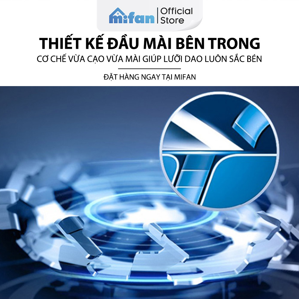 Máy Cạo Râu Mifan Runwe RS812 Cao Cấp - Thiết kế 2 lưỡi dao nổi 3D tự mài thông minh - BH 6 tháng 1 đổi 1