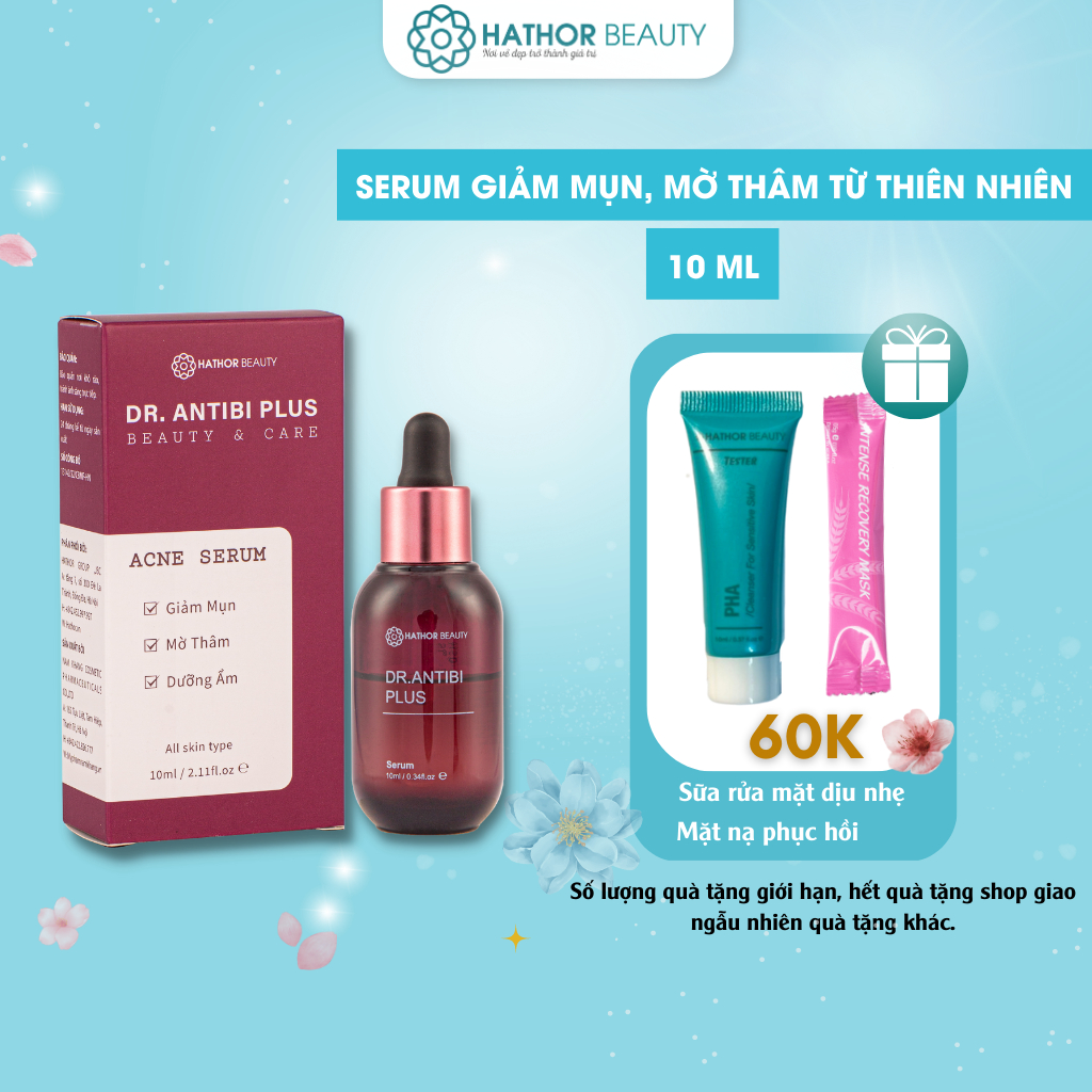 Tinh Chất giảm mụn mờ thâm thu nhỏ lỗ chân lông hiệu quả Dr.Antibi Plus Hathor Beauty 10ml