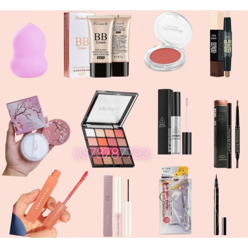 Trọn bộ 12 món trang điểm cao cấp makeup đi tiệc/ son/kem nền/phấn phủ