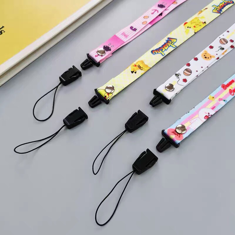 Dây đeo điện thoại thời trang tiện lợi hoạ tiết dễ thương / dây đeo pod cute (có vòng silicone)
