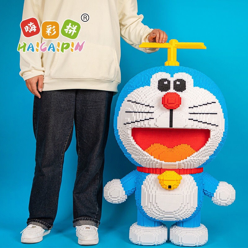 Mô hình Lego 3D Doremon Thần Tài, 22-38-65cm sáng tạo - Mô Hình Lắp Ráp nhân vật hoạt hình đáng yêu cho bé