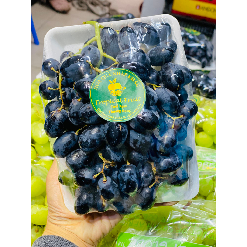 1KG Nho Đen Sweet Siêu Giòn Ngọt Không Hạt, Không Chát Vỏ Tươi Ngon Cứng Quả