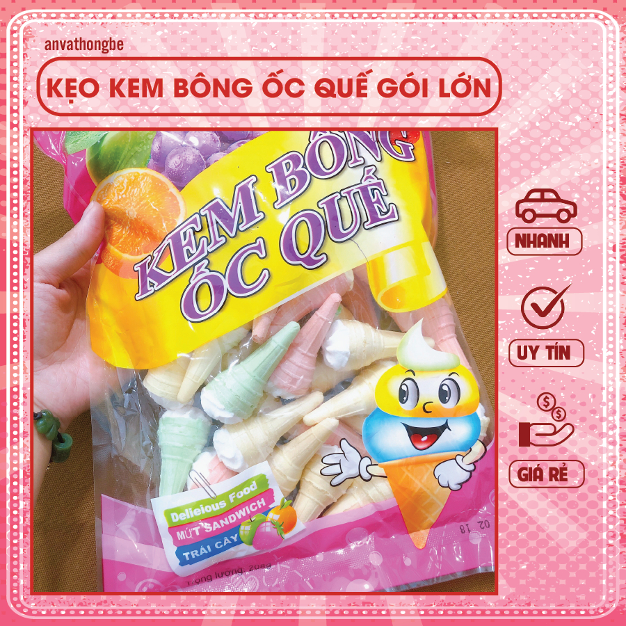 Kẹo kem bông ốc quế (DATE SIÊU MỚI)
