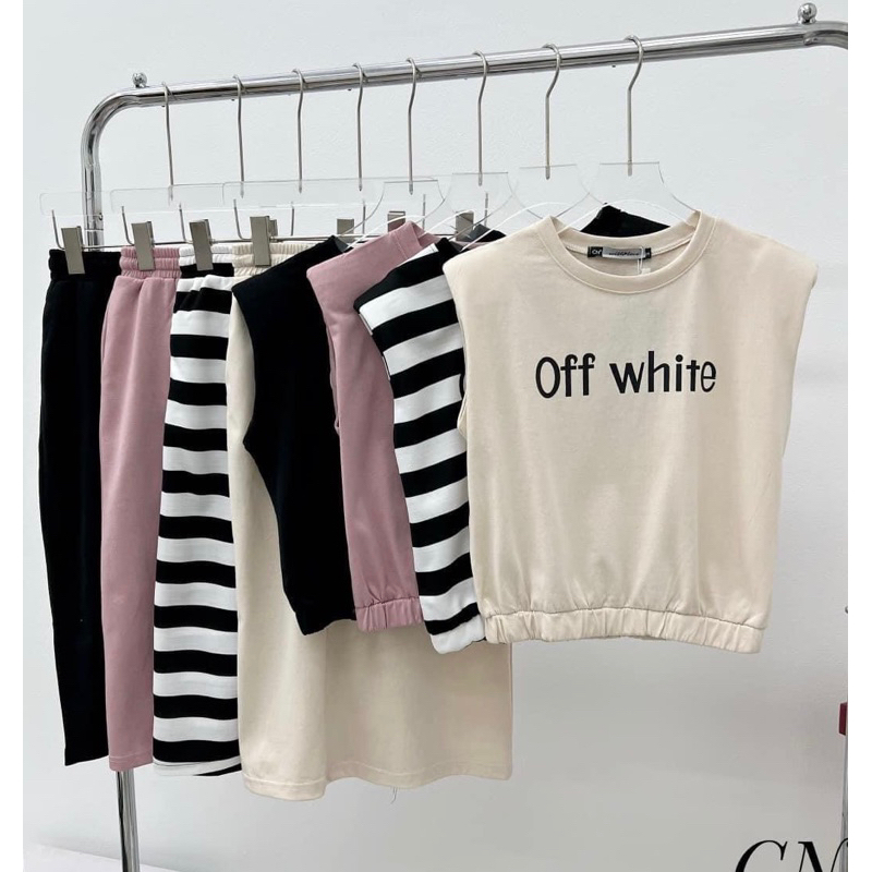 SET ÁO TAY HẾN IN CHỮ OFF WHITE MIX CHÂN VÁY MIDI DÁNG DÀI CHẤT COTTON KHÔ XỊN ĐẸP CHO NỮ.