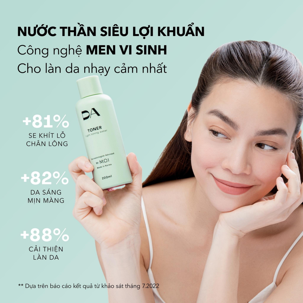 COMBO SỮA RỬA MẶT + NƯỚC THẦN TONER - DA by MOI Cosmetics HỒ NGỌC HÀ - Hàng chính hãng