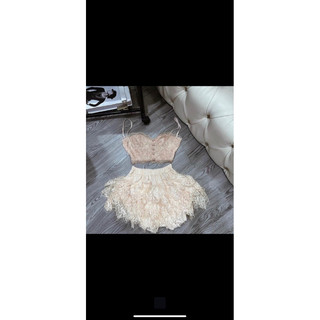 set áo ren chân váy tầng ren