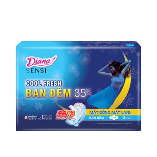 Băng vệ sinh Diana Sensi Cool fresh mát lạnh ban đêm 35cm mẫu mới