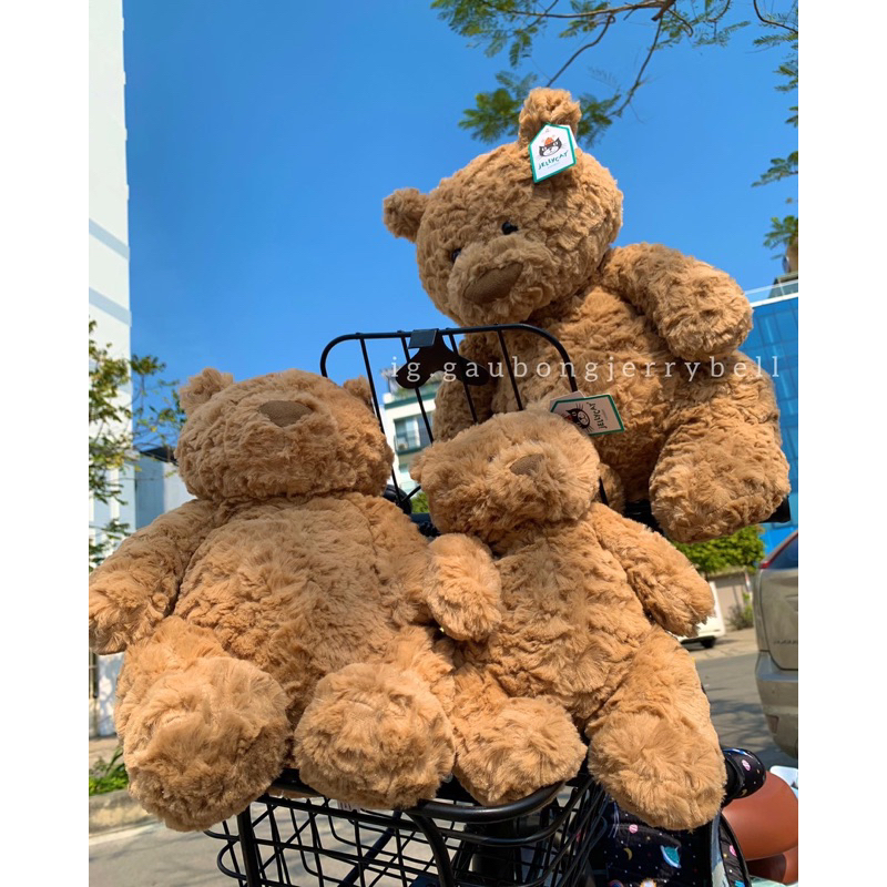 Gấu Bông Bartholomew Bear full tag JellyCat Lông Xước Siêu Mềm Mịn