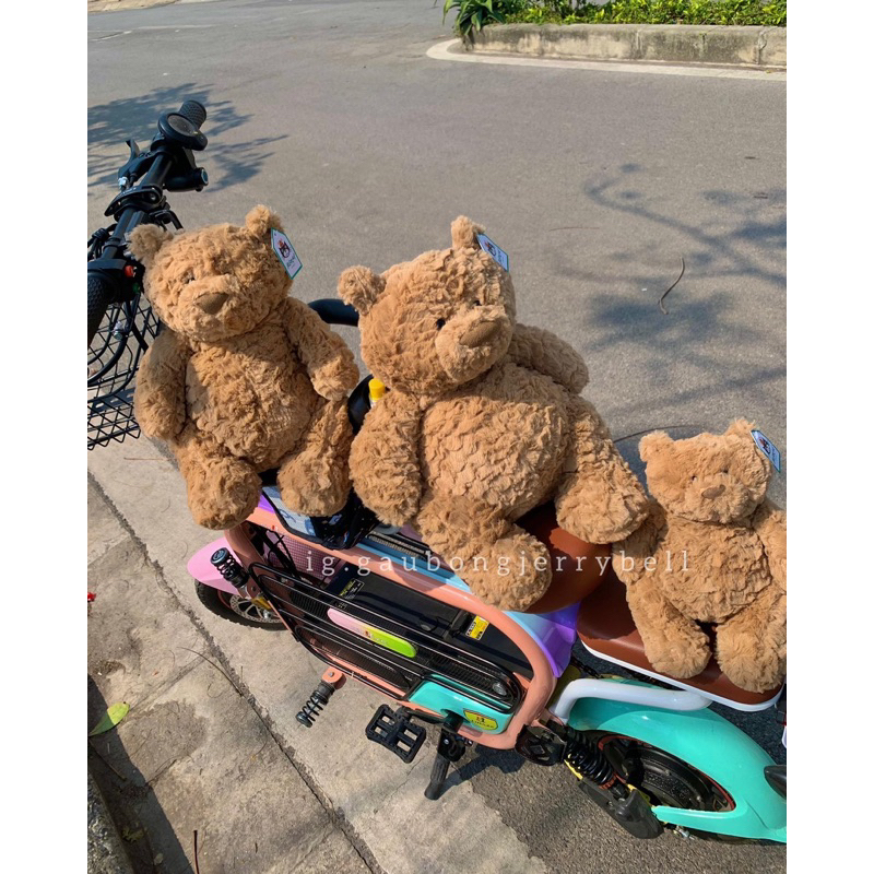 Gấu Bông Bartholomew Bear full tag JellyCat Lông Xước Siêu Mềm Mịn