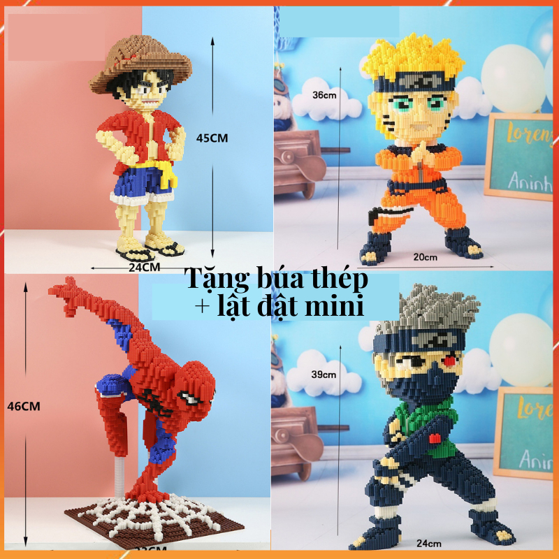 Mô hình lắp ráp one piece Luffy- Choper- Vua hải tặc, Tặng búa thép +lật đật, quà tặng, quà sinh nhật, đồ chơi lắp ráp