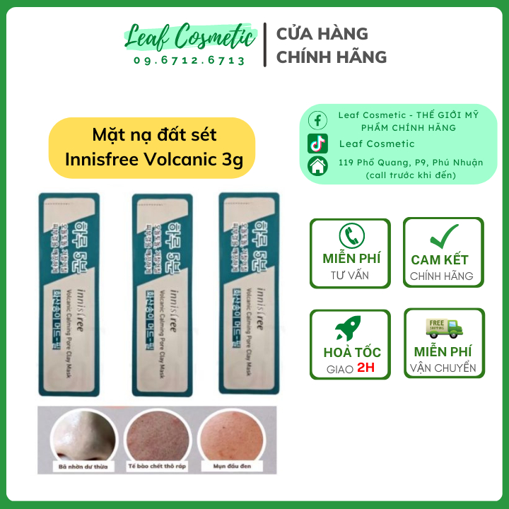 Mặt Nạ Đất Sét Giảm Mụn Đầu Đen Innisfree Super Volcanic Pore Clay Mask 2X