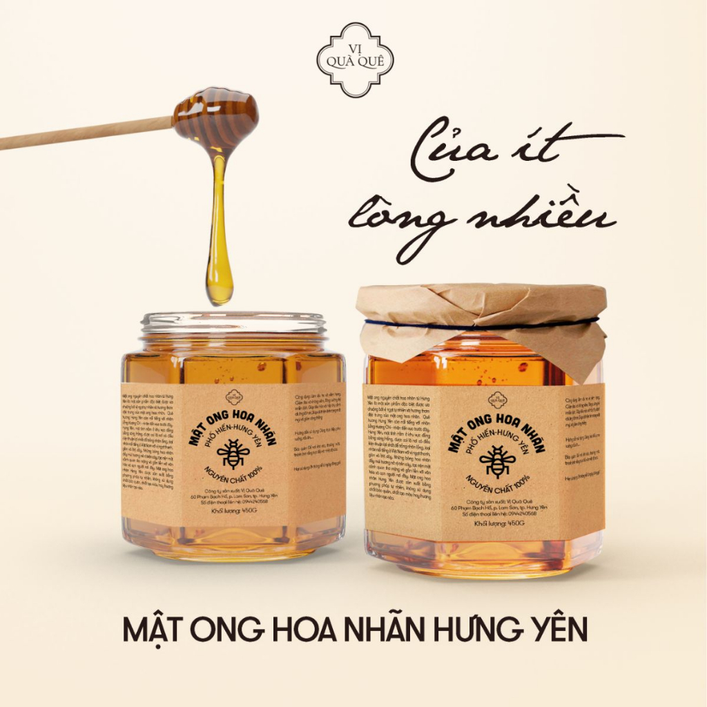 Mật ong nguyên chất hoa nhãn, chính gốc Hưng Yên - Đặc sản Hưng Yên - Vị Quà Quê