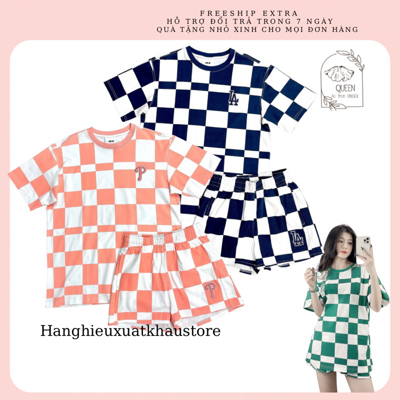 Áo MLB Quần ny CARO MONOGRAM T-SHIRT Made in Vietnam full tem tag