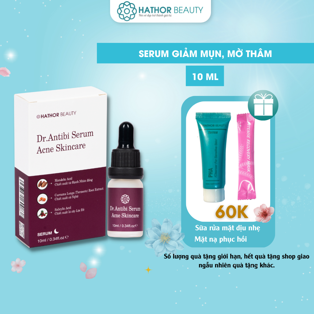 Serum giảm mụn mờ thâm mụn Hathor Beauty hiệu quả chính hãng Dr Antibi Acne Skincare 10ml