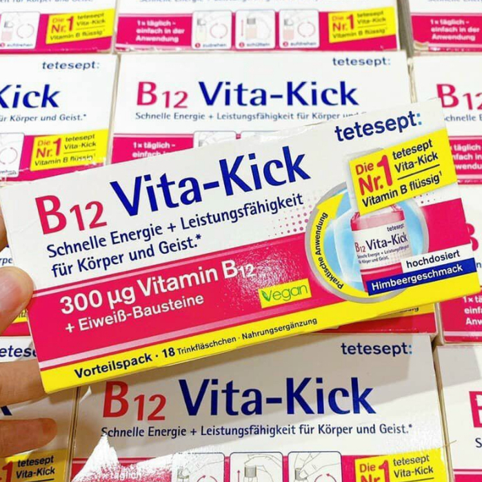 Bổ sung vitamin B12 ⚡ CAM KẾT HÀNG CHUẨN ⚡Tetesept Vita Kick hộp 18 ống hàng nội địa Đức
