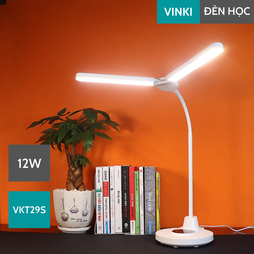 Đèn học chống cận để bàn cảm ứng VINKI công suất 12W thiết kế 2 thanh LED đa năng VKT29