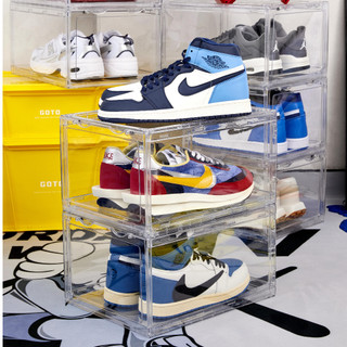 1 Hộp đựng giày Sneaker Box Pro trong suốt 360 độ , cửa mở dọc, nam châm, kích thước 34x26x19cm