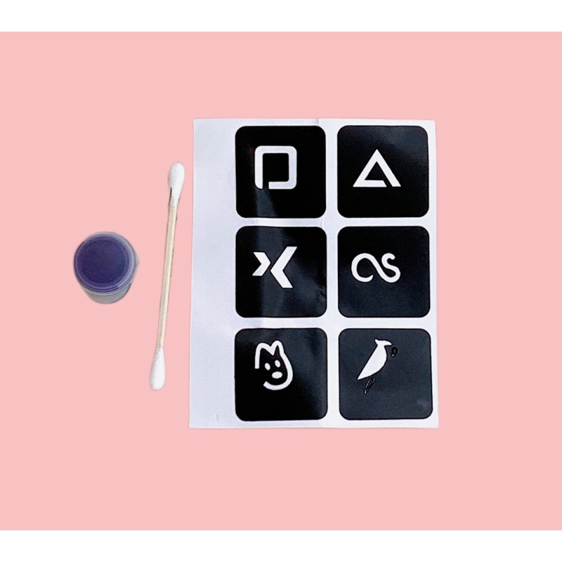 Đồ Chơi Hình Xăm Dán Tattoo DIY Gồm Khuôn Hình Xăm Và Mực Màu