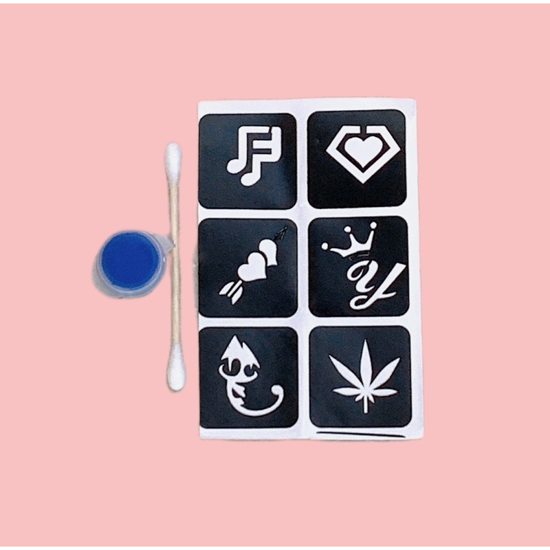 Đồ Chơi Hình Xăm Dán Tattoo DIY Gồm Khuôn Hình Xăm Và Mực Màu