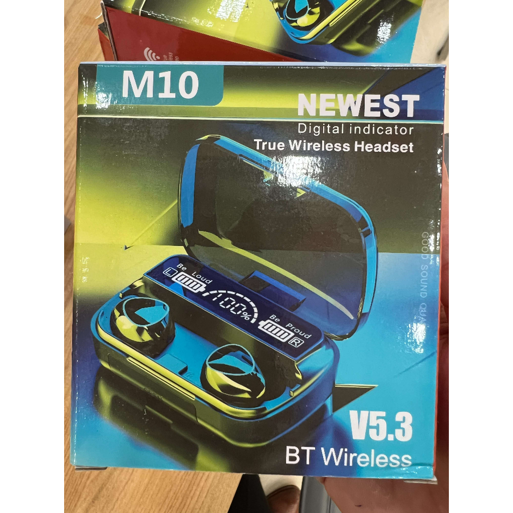 Tai nghe M10 kiêm sạc dự phòng, bluetooth không dây phiên bản pro nâng cấp pin trâu 3000mah, nút cảm ứng, màn hình led