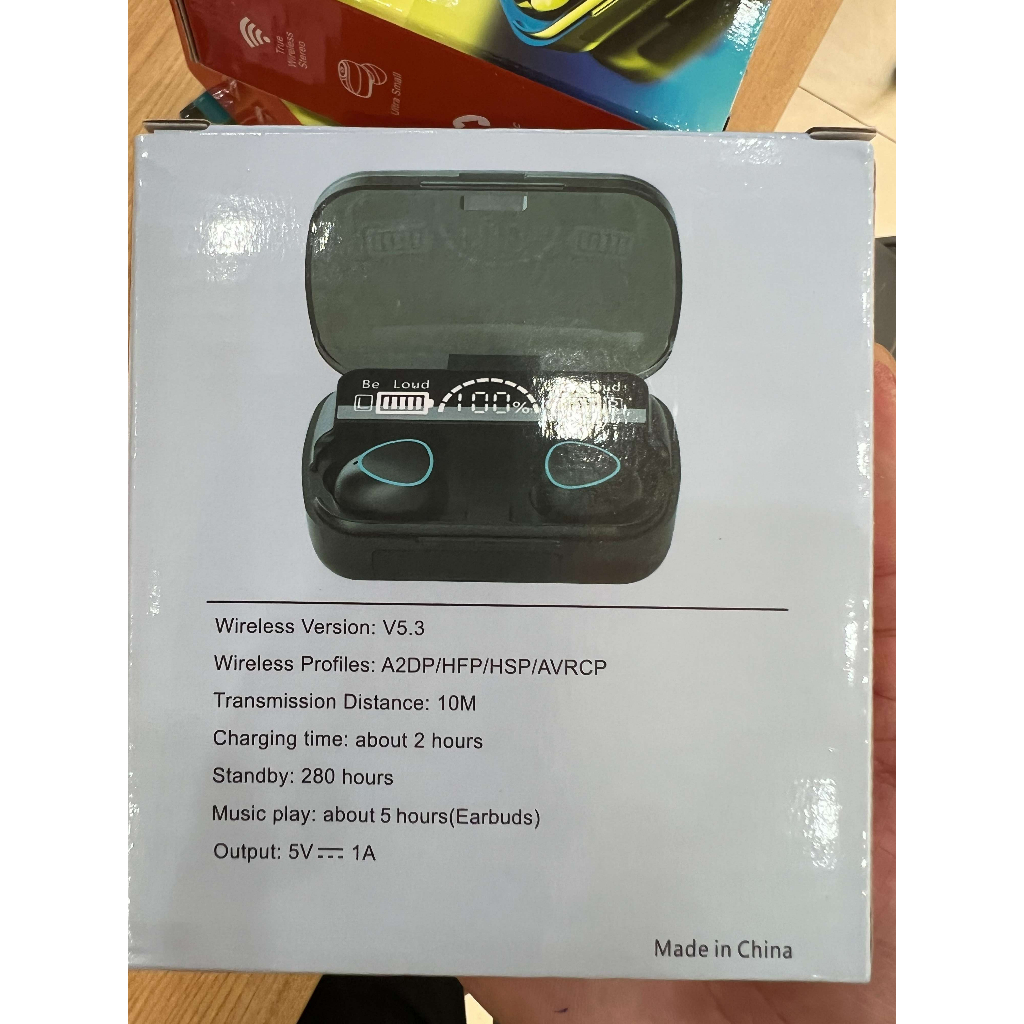 Tai nghe M10 kiêm sạc dự phòng, bluetooth không dây phiên bản pro nâng cấp pin trâu 3000mah, nút cảm ứng, màn hình led