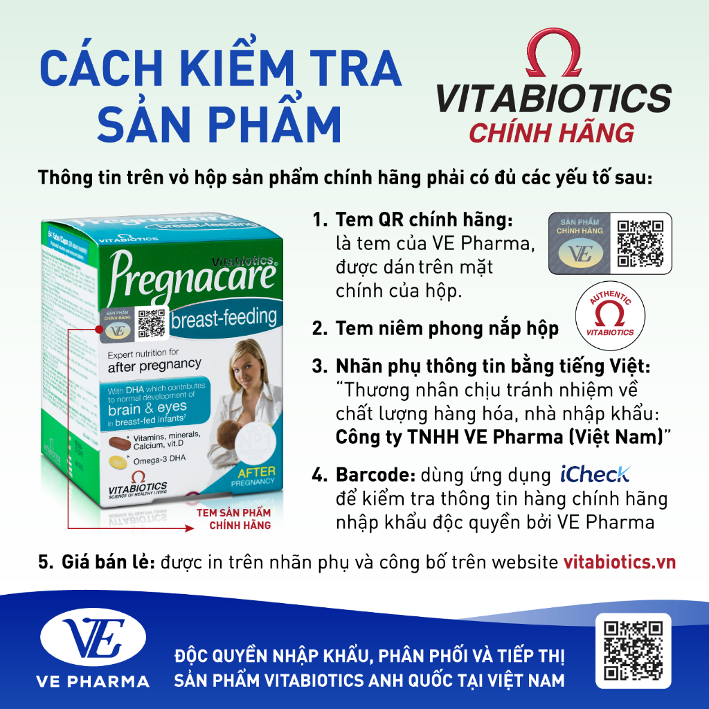 Viên Uống Cho Phụ Nữ Cho Con Bú Vitabiotics PREGNACARE Breast-feeding Bổ Sung Dinh Dưỡng Nâng Cao Sức Đề Kháng 84 Viên